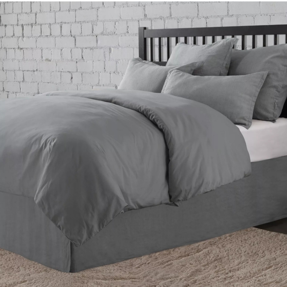 Linenweave Tailored Twin Bedskirt Gray